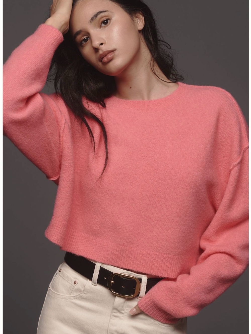 Pilcro Bright Coral Scoopneck Sweater